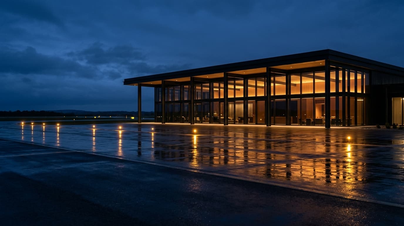 Executive airport terminal tarmac